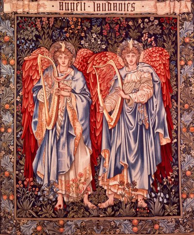 Angeli Laudantes, tapisserie conçue par Henry Dearle avec des figures d