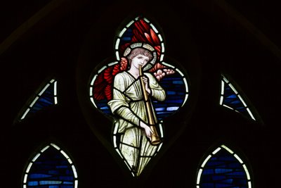 Wilden, All Saints, Morris & Co., Edward Burne-Jones, John Henry Dearle, Tracery Angel, Angel Musicians - Edward Coley and Dearle Burne Jones