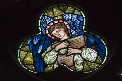 Wilden, Tous les Saints, Morris & Co., Edward Burne-Jones, John Henry Dearle (1859-1932), Anges avec Dulcimer, Musiciens Anges - Edward Coley and Dearle John Henry  Burne Jones