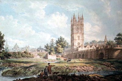 Magdalen College et Pont, Oxford, depuis la rivière - Edward Dayes