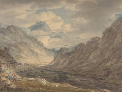Le Col de Honister depuis la Ferme de Gatesgarth, Gatesgarthdale, District des Lacs, 1789-1804 - Edward Dayes