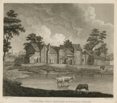 Vue des maisons de peste à Tothill Fields, Londres - Edward Dayes