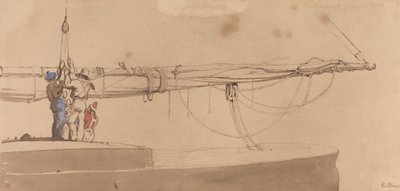 Marins levant une bôme - Edward Duncan