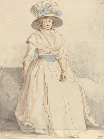 Jeune femme assise portant une robe blanche - Edward Edwards