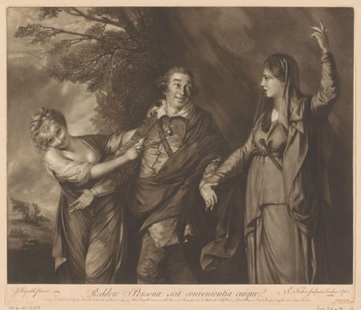 Portrait de David Garrick entre la comédie et la tragédie - Edward Fisher