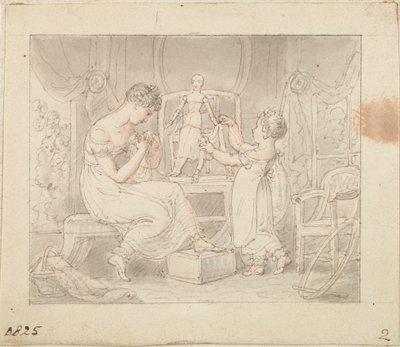 Illustration pour La Nouvelle Poupée: Coudre des Vêtements pour la Poupée - Edward Francis Burney