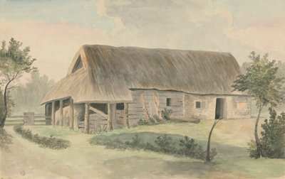 Grange au toit de chaume - Edward Francis Burney