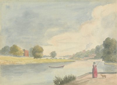 Femme pêchant - Edward Francis Burney