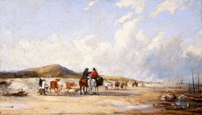 Traversée des sables vers le marché de Swansea, vers 1850 - Edward Francis Drew Pritchard
