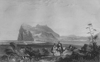 Gibraltar. Depuis la tour de signalisation inférieure au pied de la Chaise de la Reine d