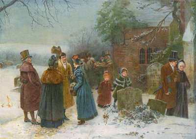 Matin de Noël : salutations de voisinage et dons aux pauvres et aux nécessiteux - Edward Frederick Brewtnall