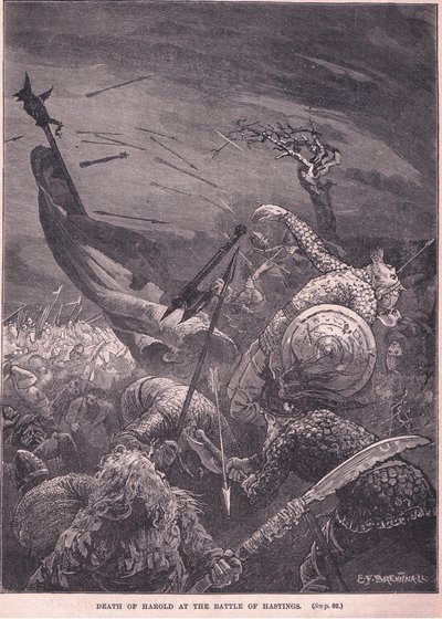 Mort de Harold à la bataille de Hastings en 1066 - Edward Frederick Brewtnall