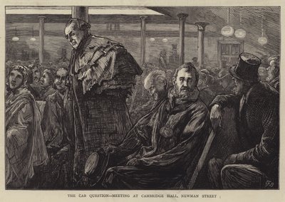 La question des taxis, réunion à Cambridge Hall, Newman Street - Edward Frederick Brewtnall