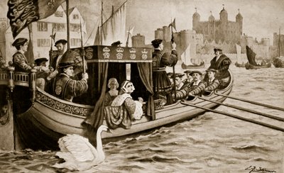 Catherine Howard est conduite à la tour, illustration de 