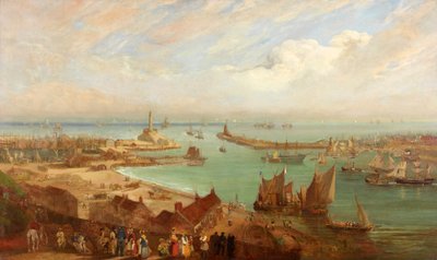 Port de Sunderland depuis Roker, c.1850-c.1855 - Edward Hastings