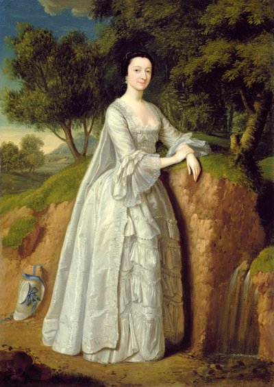Elizabeth Montague dans un paysage boisé, vers 1750 - Edward Haytley