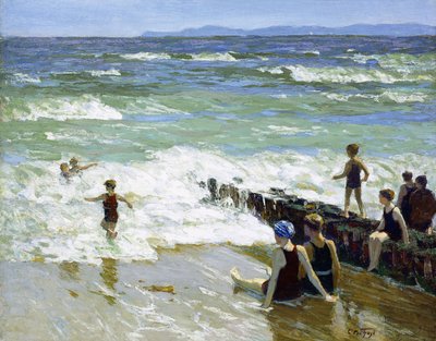 Baigneurs à la jetée - Edward Henry Potthast