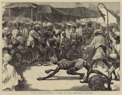 Esquisses indiennes, Tigres humains au festival de Mohurrum - Edward John Gregory