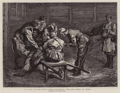 La guerre en Orient, après Alexinatz, la Croix-Rouge au travail - Edward John Gregory