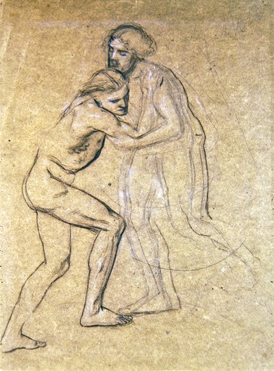 Étude de deux hommes nus s