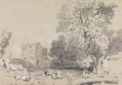 Une maison-tour en ruine - Edward Lear