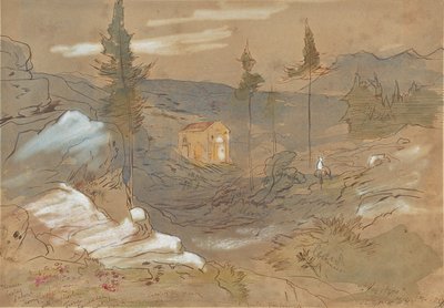 Un sanctuaire près de La Canée, en Crète, en Grèce - Edward Lear