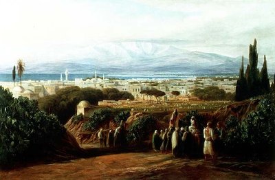 Ville avec cimetière - Edward Lear