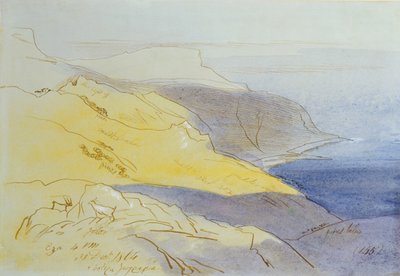 Paysage côtier, Eza, 1864 - Edward Lear