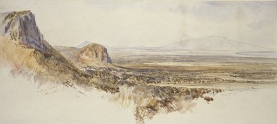 Vue lointaine de Borghetto et Partenico, Sicile, 1847 - Edward Lear