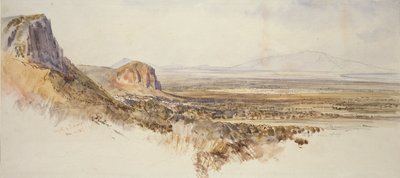 Vue Lointaine de Borghetto et Partenico, Sicile, 1847 - Edward Lear