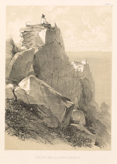 Excursion illustrée en Italie (vol. II) : Murs anciens, Monte Circello - Edward Lear