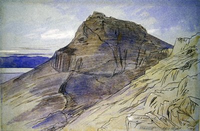 Masada sur la mer Morte - Edward Lear