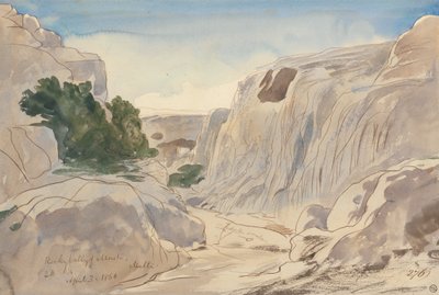 Vallée rocheuse de Mosta, Malte, 14 h 15 (3 avril 1866) - Edward Lear