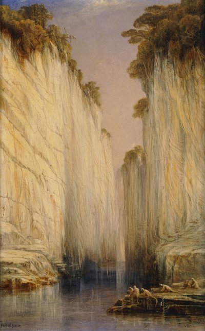 Les Roches de Marbre - Nerbudda Jubbulpore, 1882 - Edward Lear