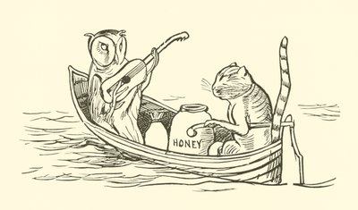 Le hibou et le chaton (gravure) - Edward Lear