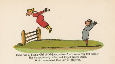 Il y avait une jeune fille de Majorque, dont la tante marchait très vite, de 