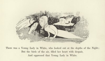 Il y avait une jeune dame en blanc, qui regardait les profondeurs de la nuit - Edward Lear