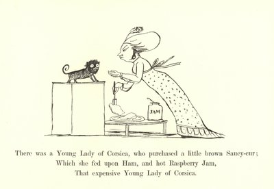 Il y avait une jeune dame de Corse, qui acheta un petit chien marron espiègle - Edward Lear