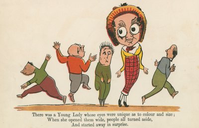Il y avait une jeune dame dont les yeux étaient uniques en couleur et en taille, tiré de 