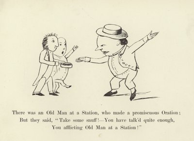 Il y avait un vieil homme à une gare, qui faisait un discours promiscu - Edward Lear