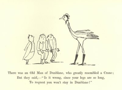 Il y avait un vieil homme de Dunblane, qui ressemblait beaucoup à une grue - Edward Lear