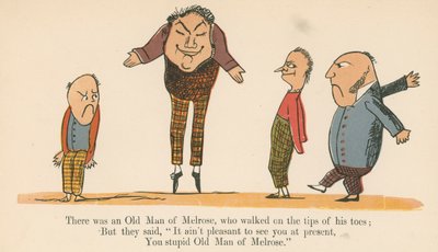 Il y avait un vieil homme de Melrose, qui marchait sur la pointe des pieds, extrait de 