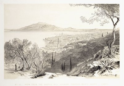 Vue depuis la colline du château, en direction du mont Skopo, Zante, 1863 - Edward Lear