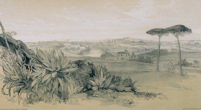 Rome depuis une villa au-dessus de Porta Portese - Edward Lear