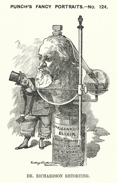 Caricature de Punch : Benjamin Ward Richardson, médecin anglais (gravure) - Edward Linley (after) Sambourne