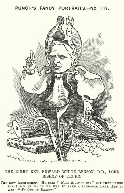 Caricature de Punch : Edward White Benson, évêque anglais - Edward Linley (after) Sambourne