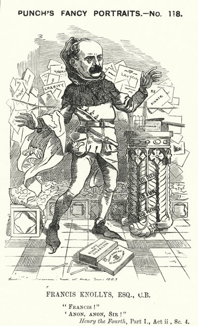 Caricature de Punch : Francis Knollys - Edward Linley (after) Sambourne