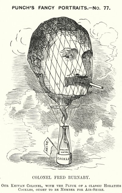 Caricature de Punch : Frederick Burnaby, officier de renseignement de l