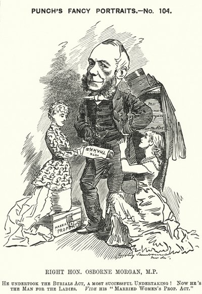 Caricature de Punch : George Osborne Morgan, avocat gallois et homme politique libéral - Edward Linley (after) Sambourne