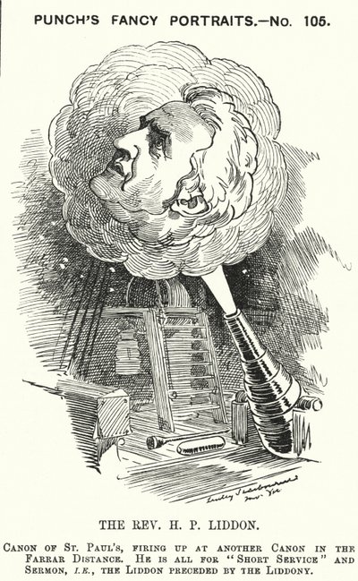 Caricature de Punch : Henry Liddon, théologien anglais - Edward Linley (after) Sambourne